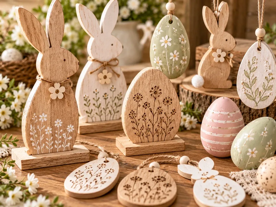 Easter ornament hanging holes, bases and decorative surfaces