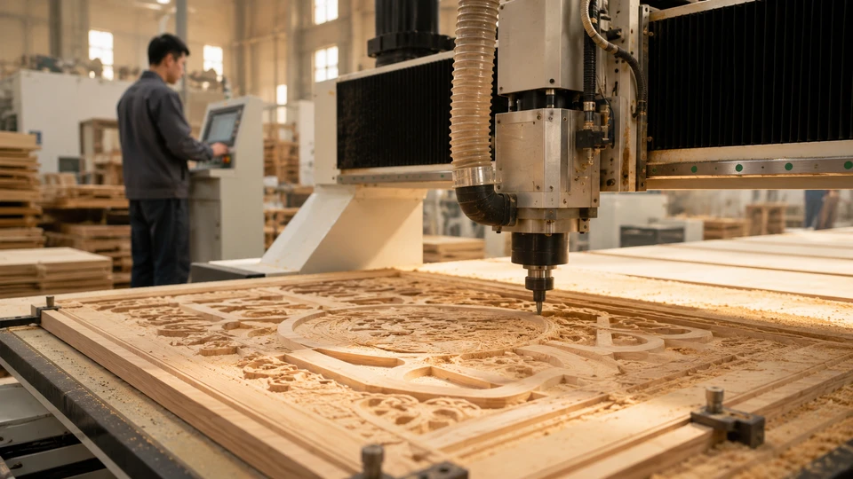 Custom wooden craft manufacturing — CNC production at Heze Yasheng factory