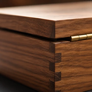Close-up of natural wood grain texture on a custom wooden box